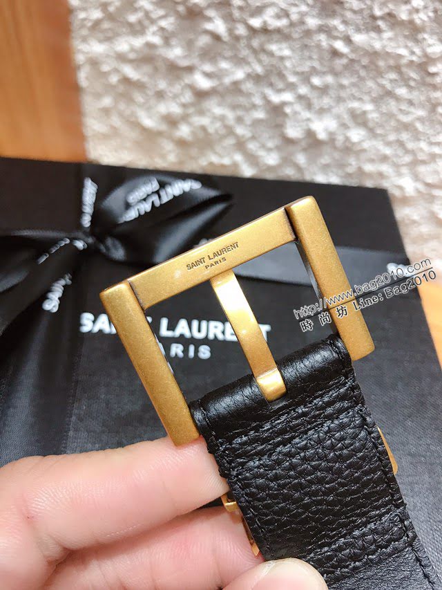 Saint Laurent女士皮帶 聖羅蘭2020新款YSL古金原版開模金扣腰帶  jjp1251
